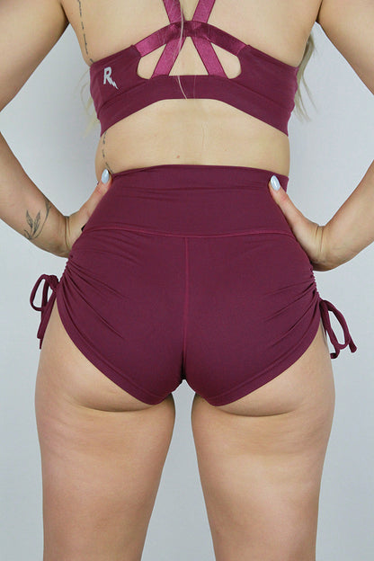 Maddox Plum Tie up Gym Short