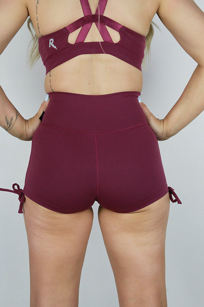 Maddox Plum Tie up Gym Short