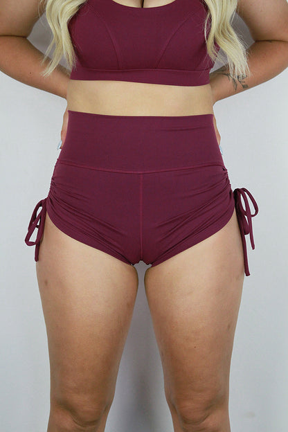 Maddox Plum Tie up Gym Short