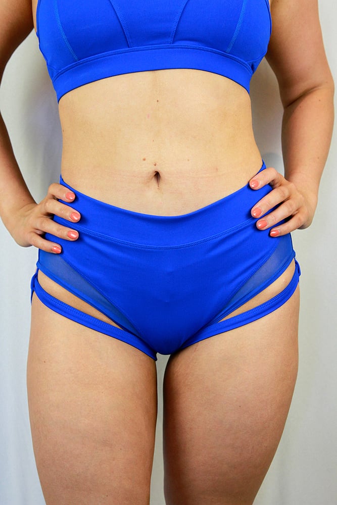 Rarr designs Maddox Low Waist Garter Short_COBALTBLUE RARRDESIGNS FRONT