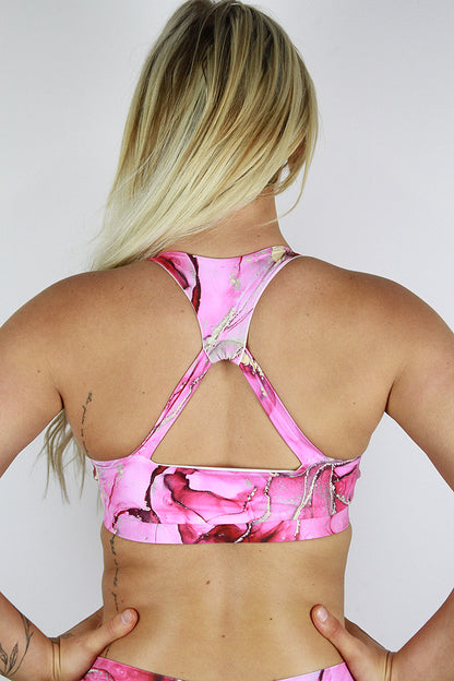 Celestial Push Up Plunge Sports Bra – RASPBERRY – Rarr Designs
