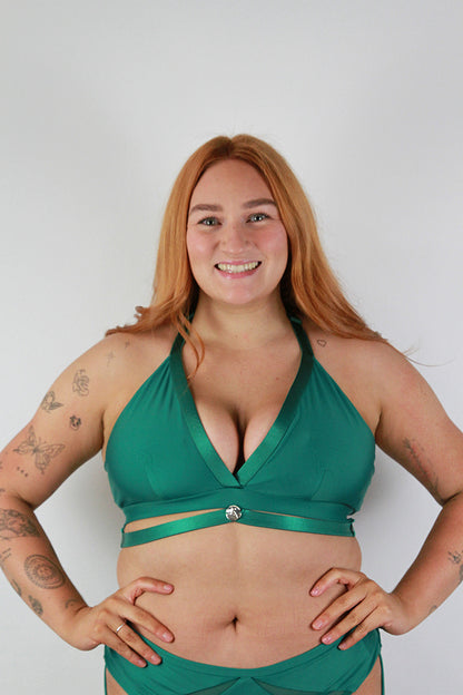 Yasmin Plunge Bralette – Forest Green