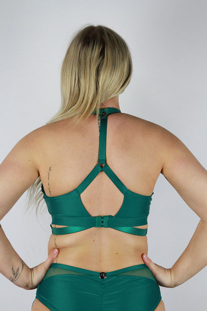 Yasmin Plunge Bralette – Forest Green