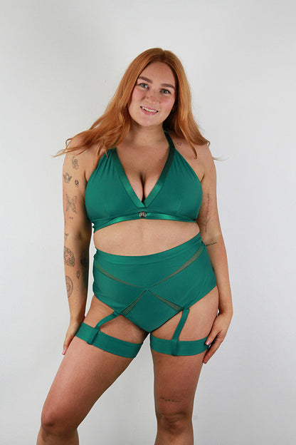 Yasmin Plunge Bralette – Forest Green