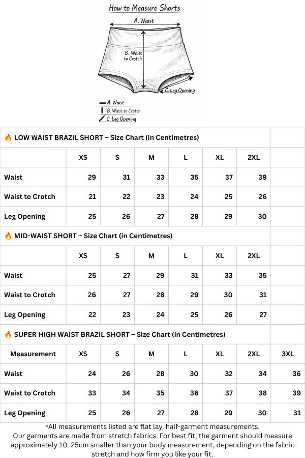 Rarr Designs pole shorts | scrunch bum pole shorts | pole wear for curves Australia