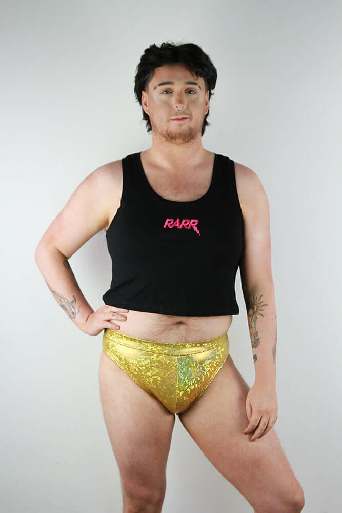 Gold Sparkle Pole Brief Mens Polewear Rarr Designs