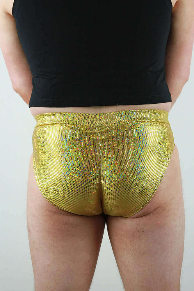 Gold Sparkle Pole Brief Mens Polewear Rarr Designs