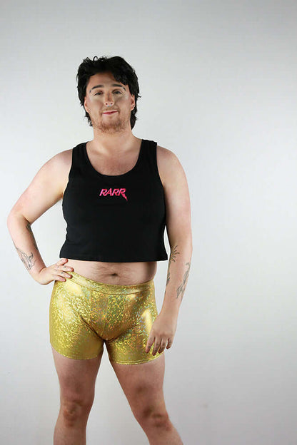 Gold Sparkle Pole Short Mens Polewear Rarr Designs