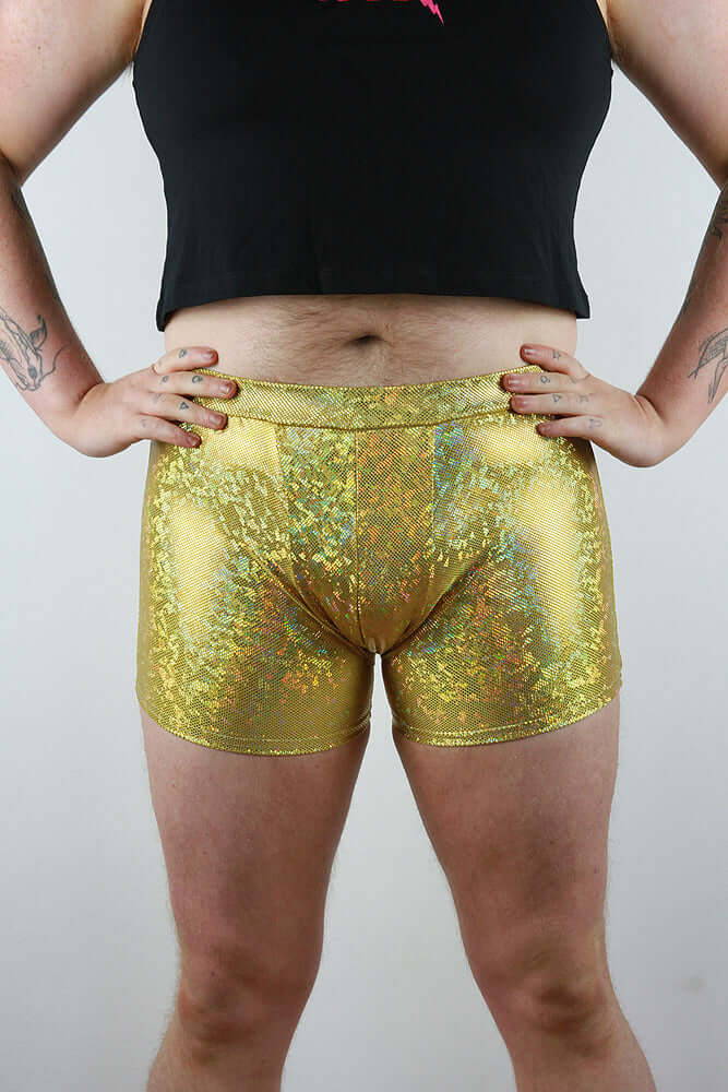 Gold Sparkle Pole Short Mens Polewear Rarr Designs