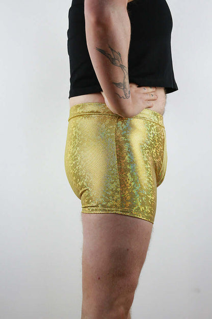 Gold Sparkle Pole Short Mens Polewear Rarr Designs