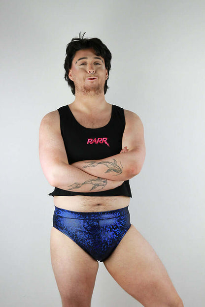 Navy Sparkle Pole Brief Mens Polewear Rarr Designs