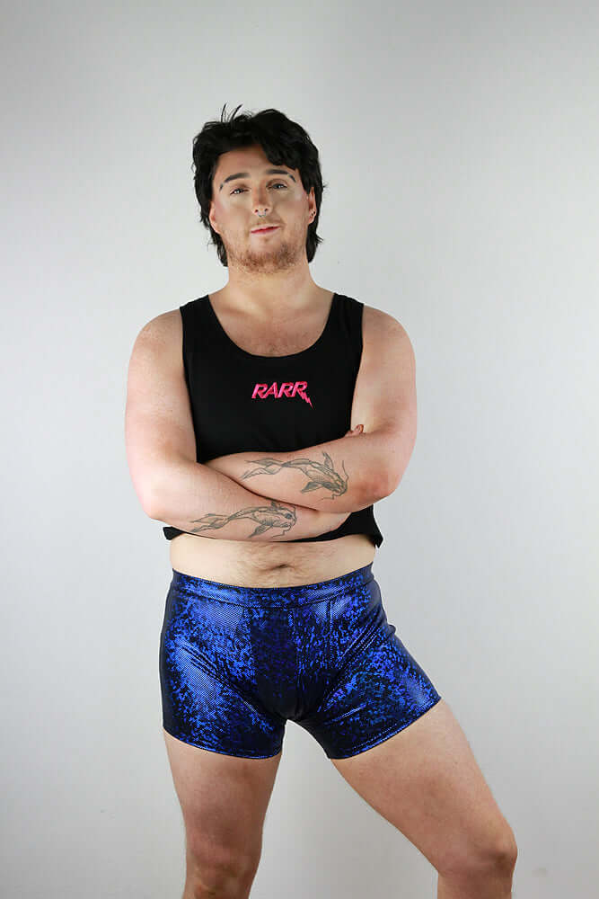 Navy Sparkle Pole Short Mens Polewear Rarr Designs