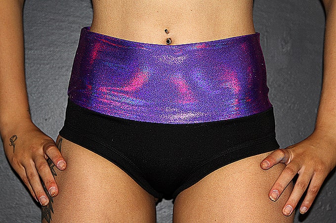 Rarr Designs Purple Sparkle Naughty Short Plain & Scrunchie Bum