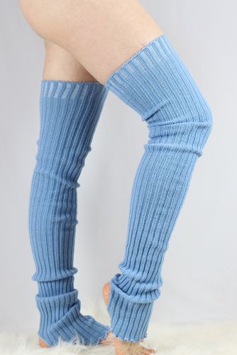 Rarr designs Extra long Stirr-up Knit Legwarmers Baby Blue