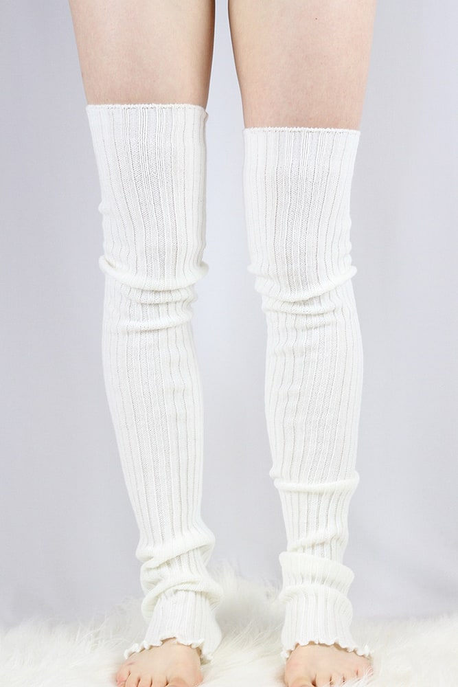 Rarr designs Extra long Stirr-up Knit Legwarmers Cream