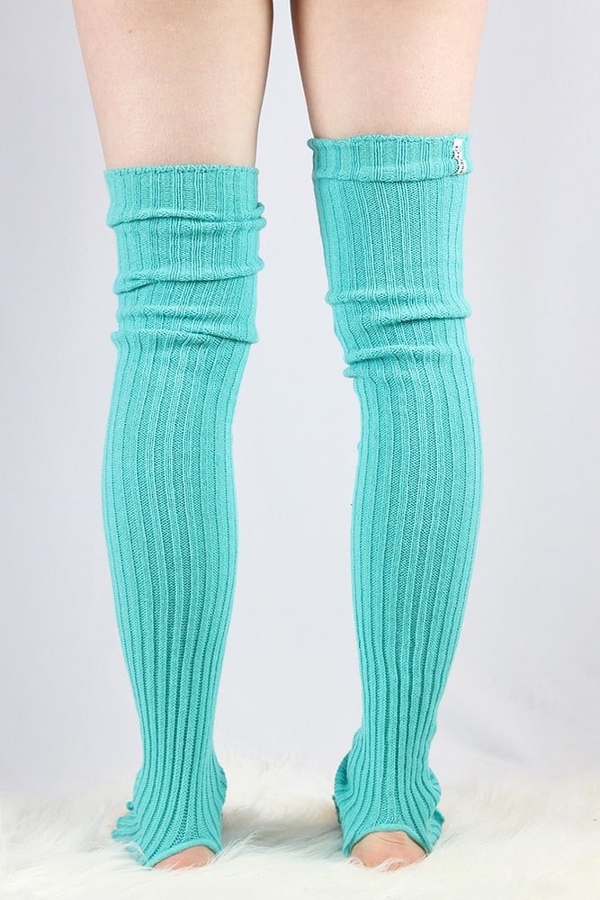 Rarr designs Extra long Stirr-up Knit Legwarmers Green
