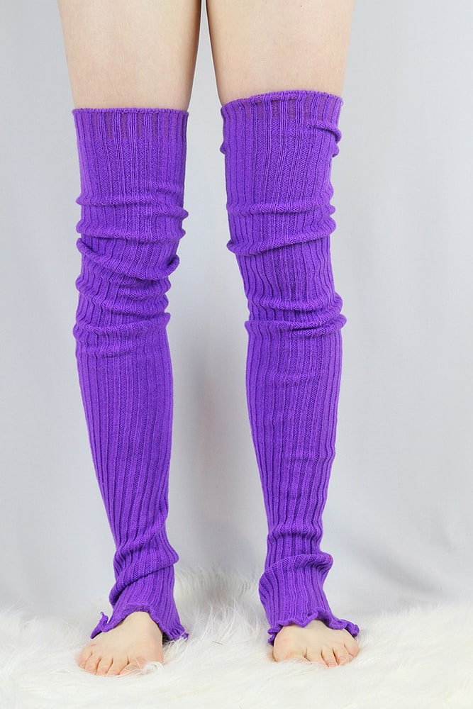 Rarr designs Extra long Stirr-up Knit Legwarmers Purple