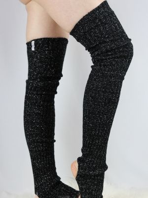 Rarr designs Glitter Extra long Stirr-up Knit Legwarmers Black
