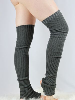 Rarr designs Extra long Stirr-up Knit Legwarmers Charcoal