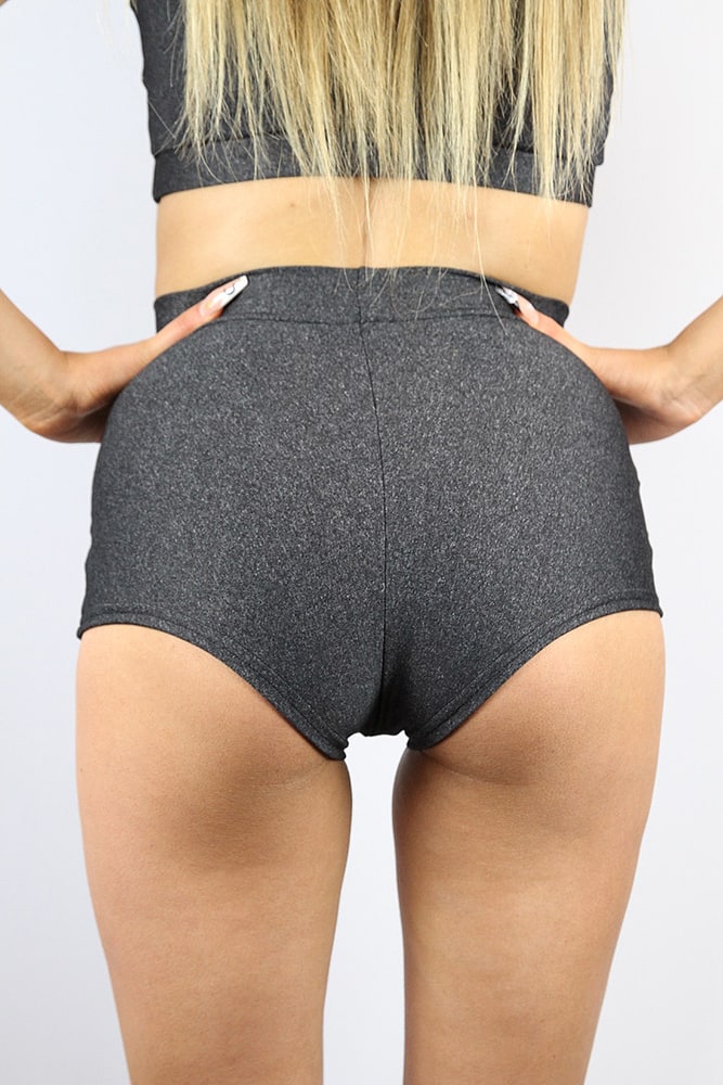 Rarr Designs Dark Grey Marle High Waist Cheeky Shorts