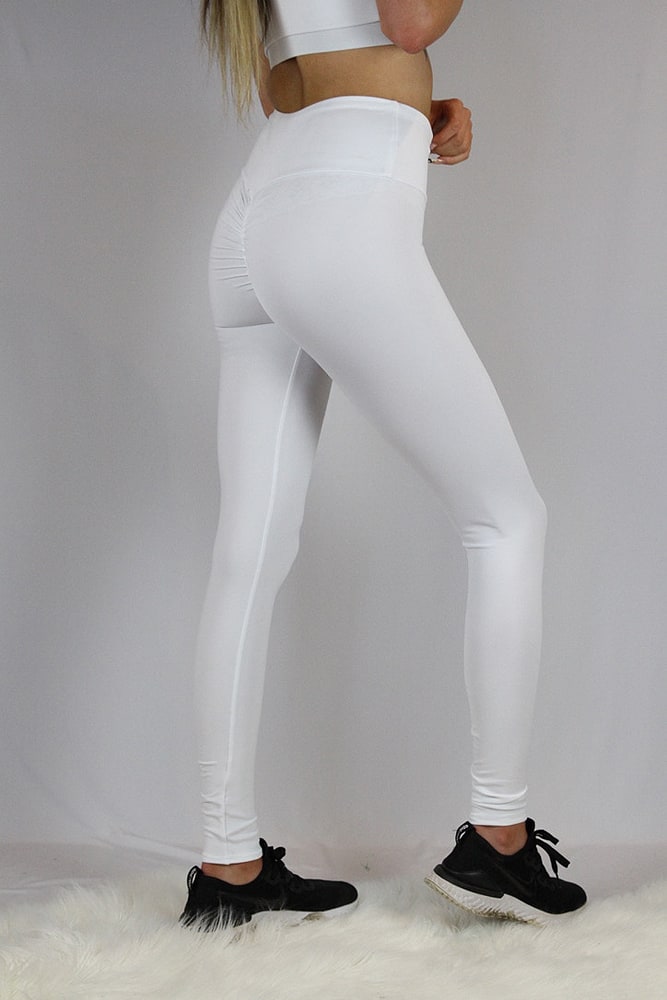 Rarr designs Matte White Full Length Leggings/Tights