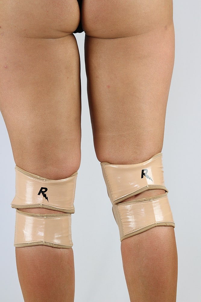 Rarr Designs Neoprene Vinyl Grip Pole Knee Pads Nude