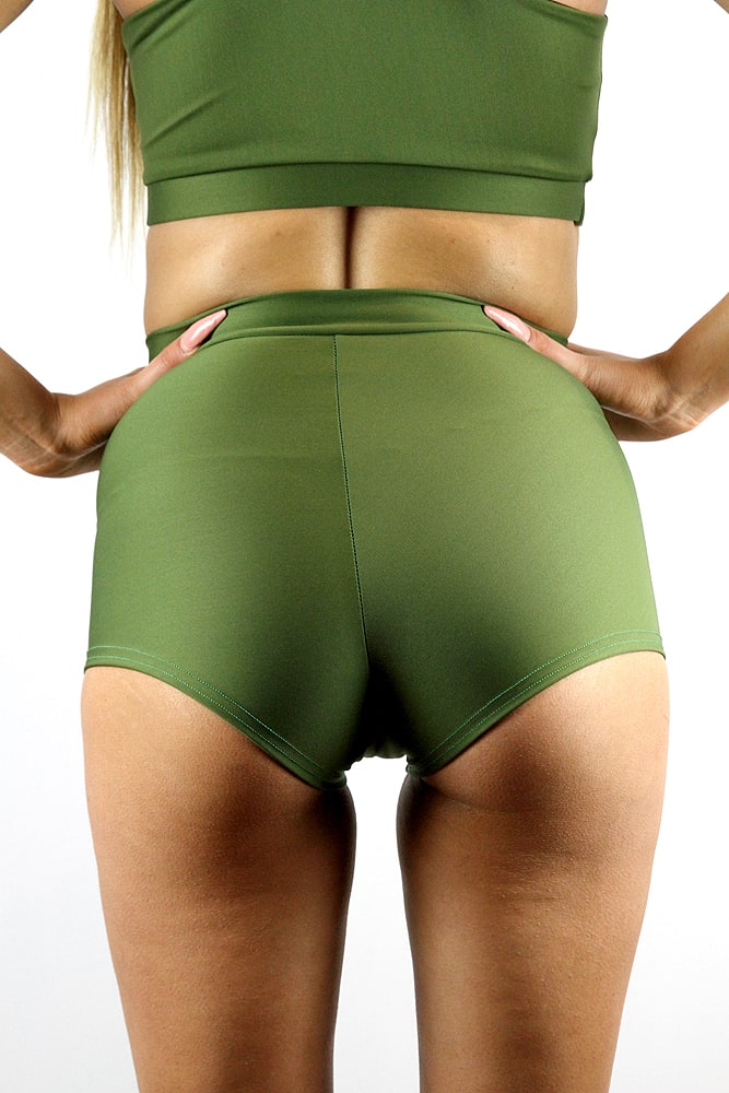 Rarr designs Olive High Waist Cheeky Shorts