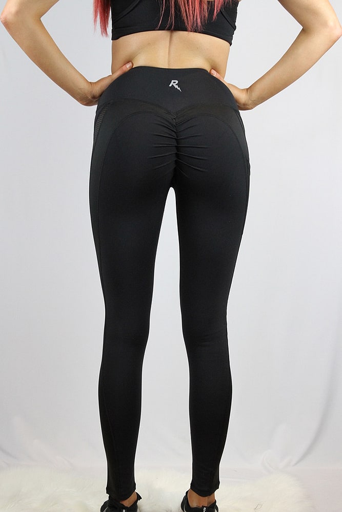 Rarr designs Bella Mesh Full Length Leggings/Tights Black