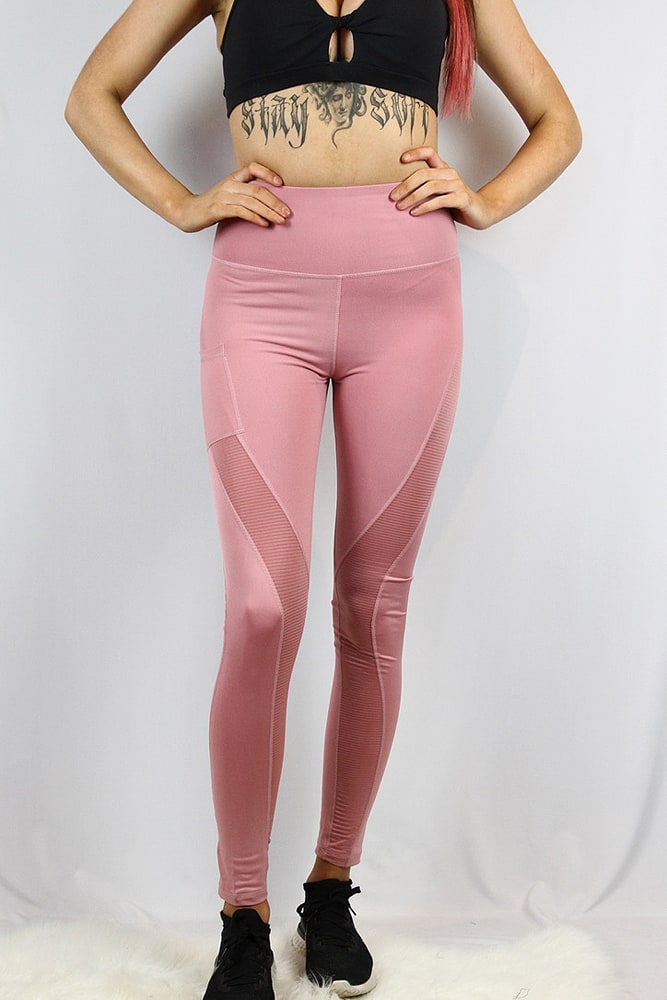 Rarr designs Bella Mesh Full Length Leggings/Tights Blush