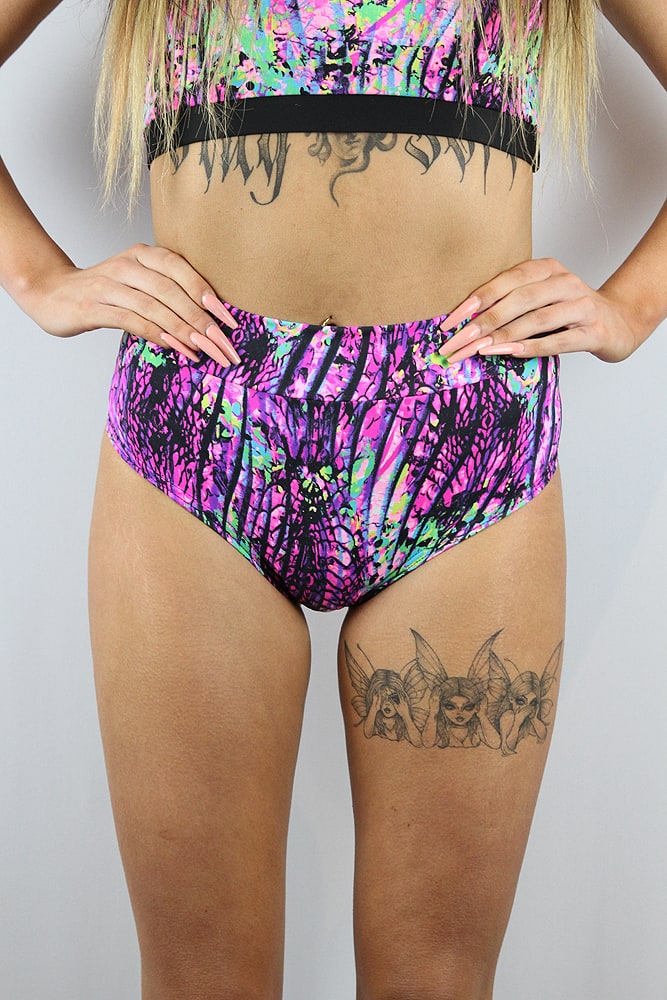 Rarr designs Mystic Pink High Waisted BRAZIL Scrunchie Bum Shorts