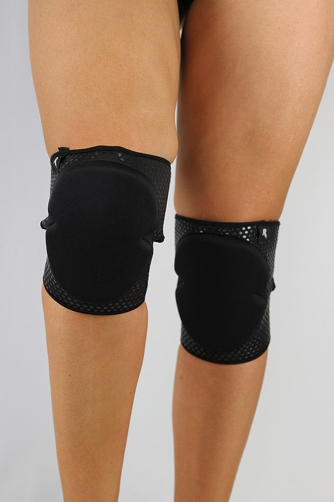 Rarr Designs Velcro Neoprene Gel Dot Grip Knee Pads Black