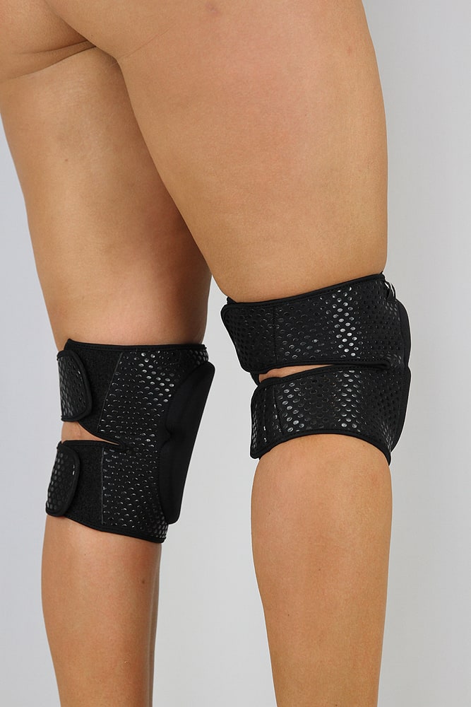 Rarr Designs Velcro Neoprene Gel Dot Grip Pole Knee Pads - Black
