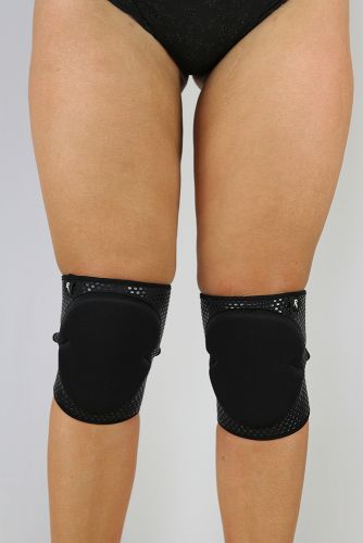 Rarr Designs Velcro Neoprene Gel Dot Grip Pole Knee Pads - Black
