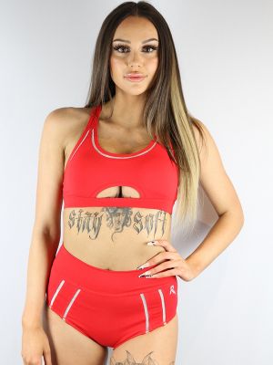 Rarr designs VARSITY High Waisted Brazil Short Women's - Red