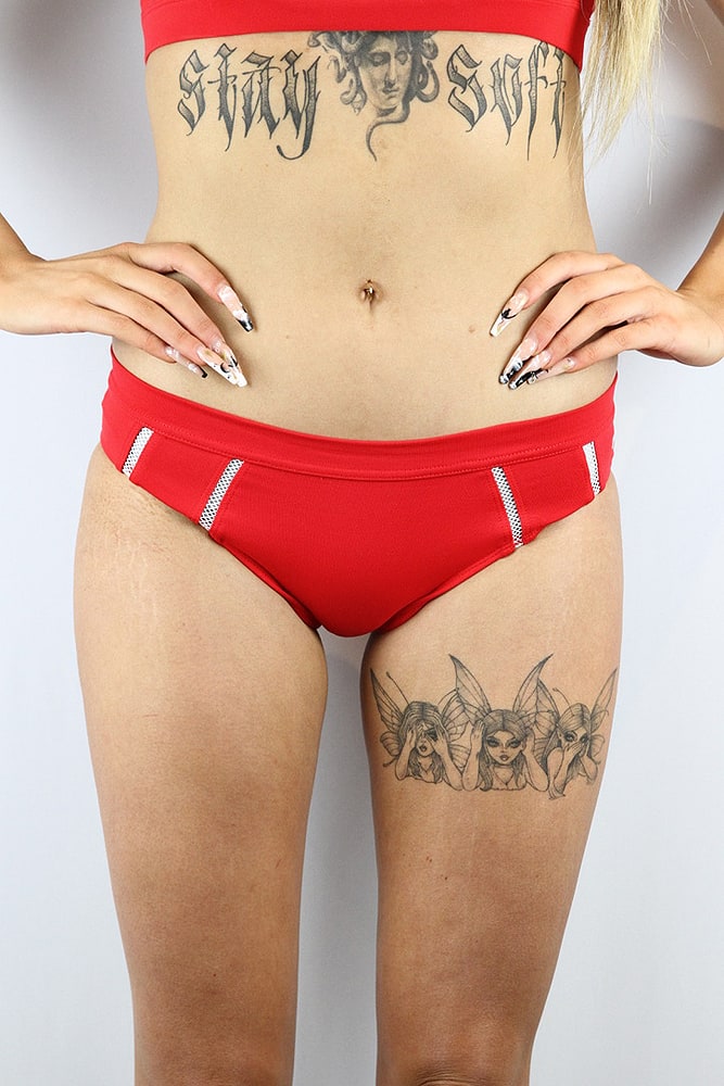 Rarr designs VARSITY Low Waisted Brazil Short Women's - Red