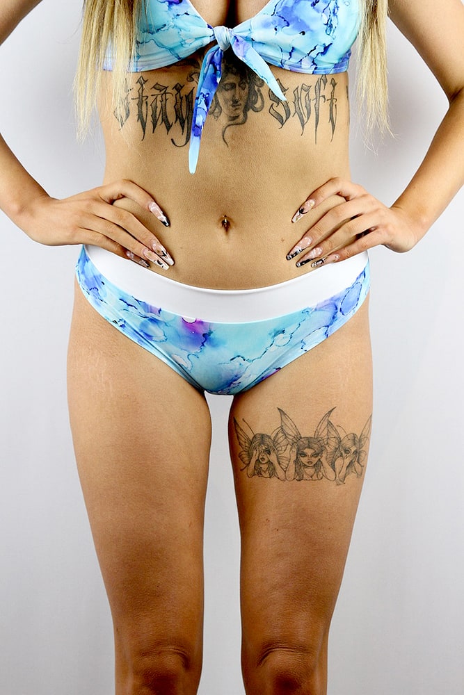 Rarr designs Watercolour BRAZIL Fit Scrunchie Bum Shorts