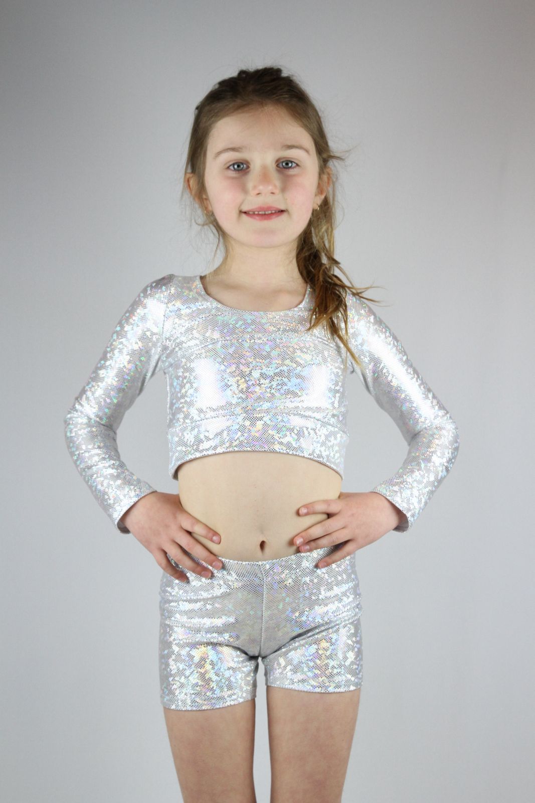 (Buy) White Sparkle Short Youth Girls | RARR Designs