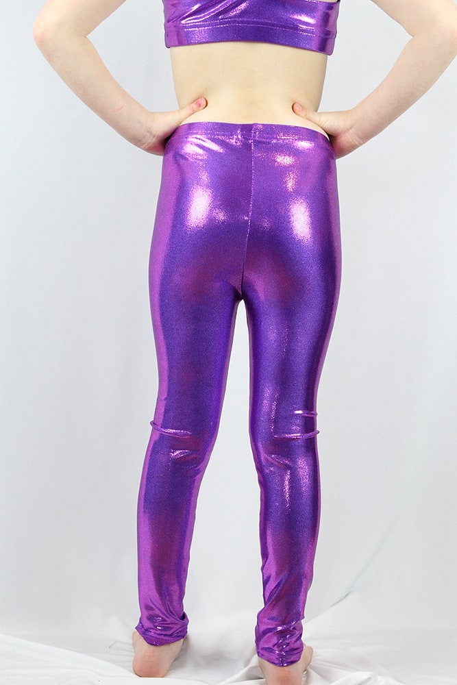 Purple Sparkle Youth Girls Leggings/Tights