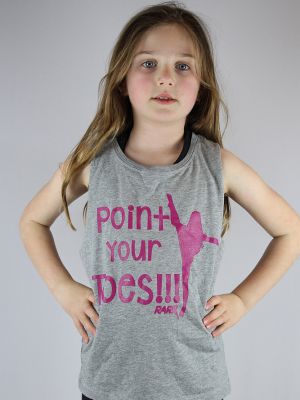 Point your toes Youth Tank Grey/Pink
