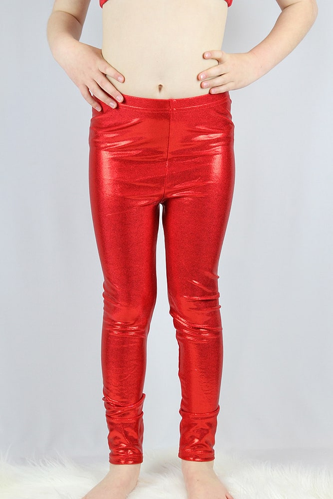 Red Sparkle Youth Girls Leggings/Tights