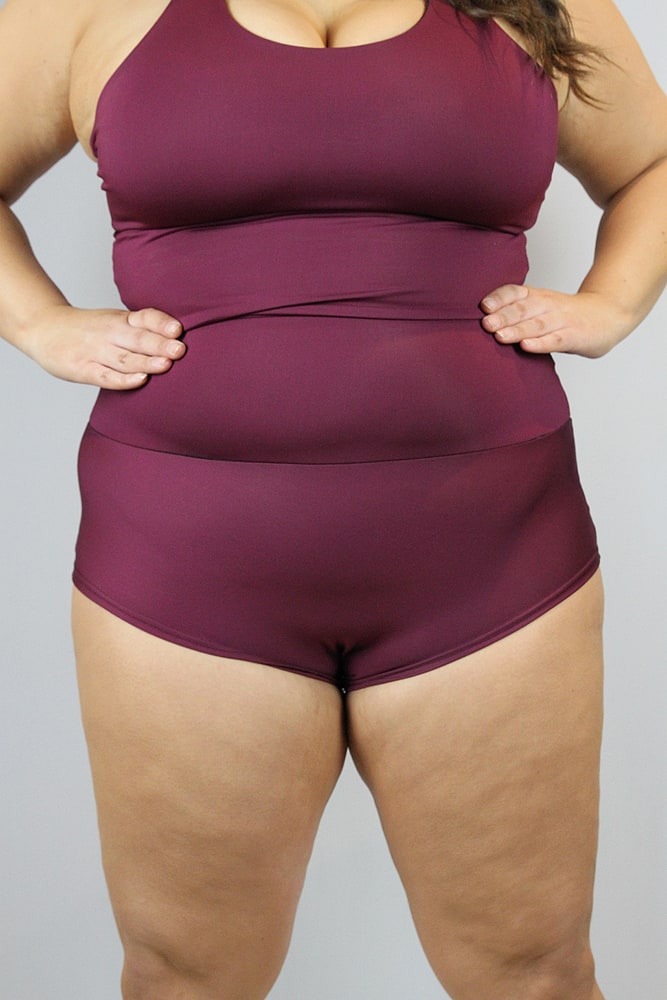 Rarr Designs Fig High Waisted BRAZIL Scrunchie Bum Shorts - Plus Size