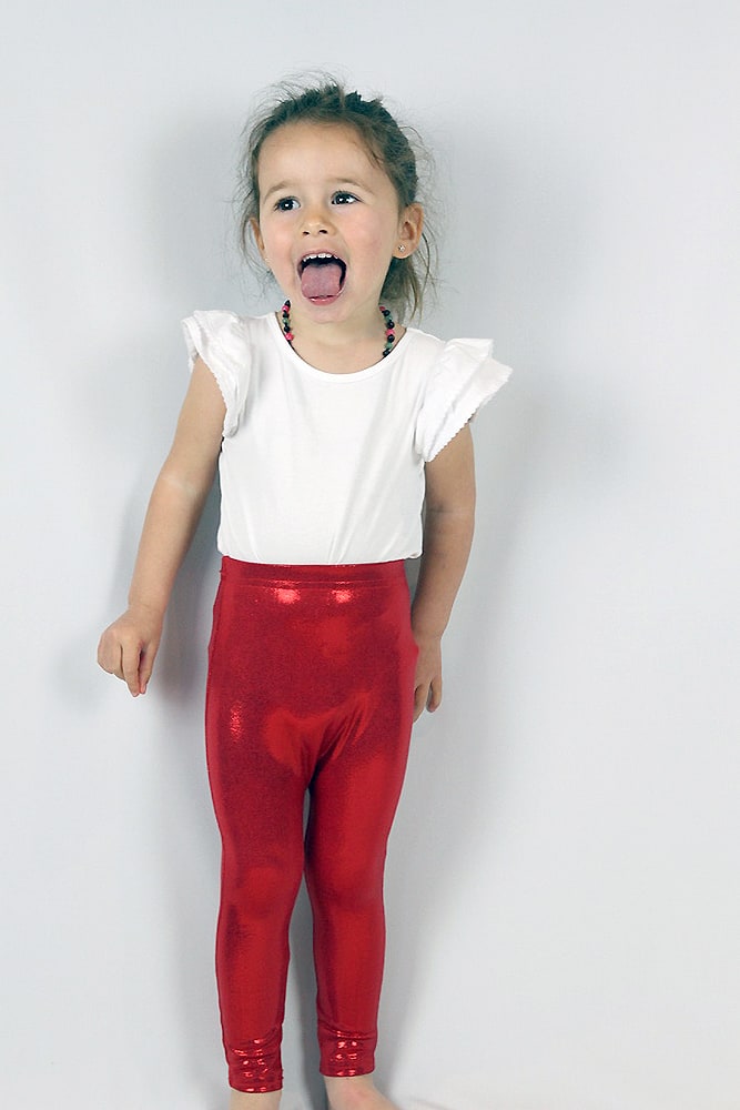 Red Sparkle Baby Toddler Leggings/ Tights