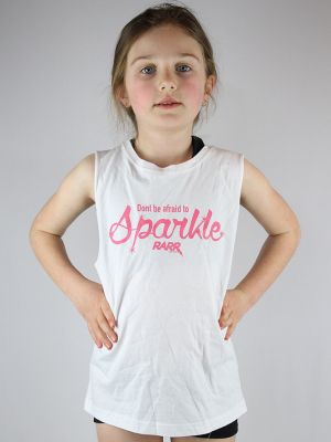 Don't be afraid to sparkle Youth tank white 