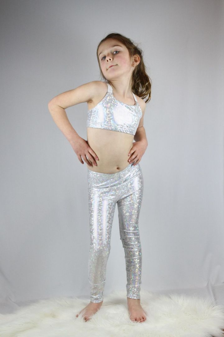 White Sparkle Youth Girls Leggings/Tights