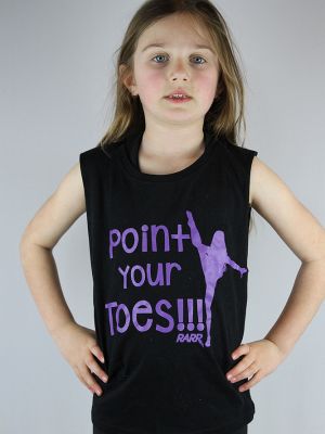 Point Your Toes Youth Tank Black/Purple