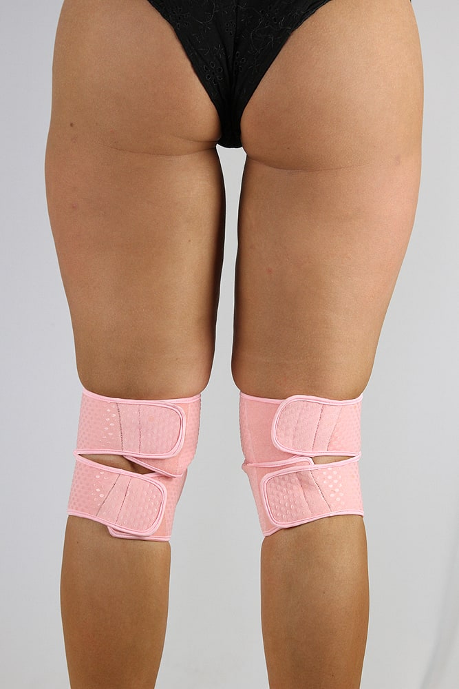 Rarr Designs Velcro Neoprene Gel Dot Grip Knee Pads Black Baby Pink