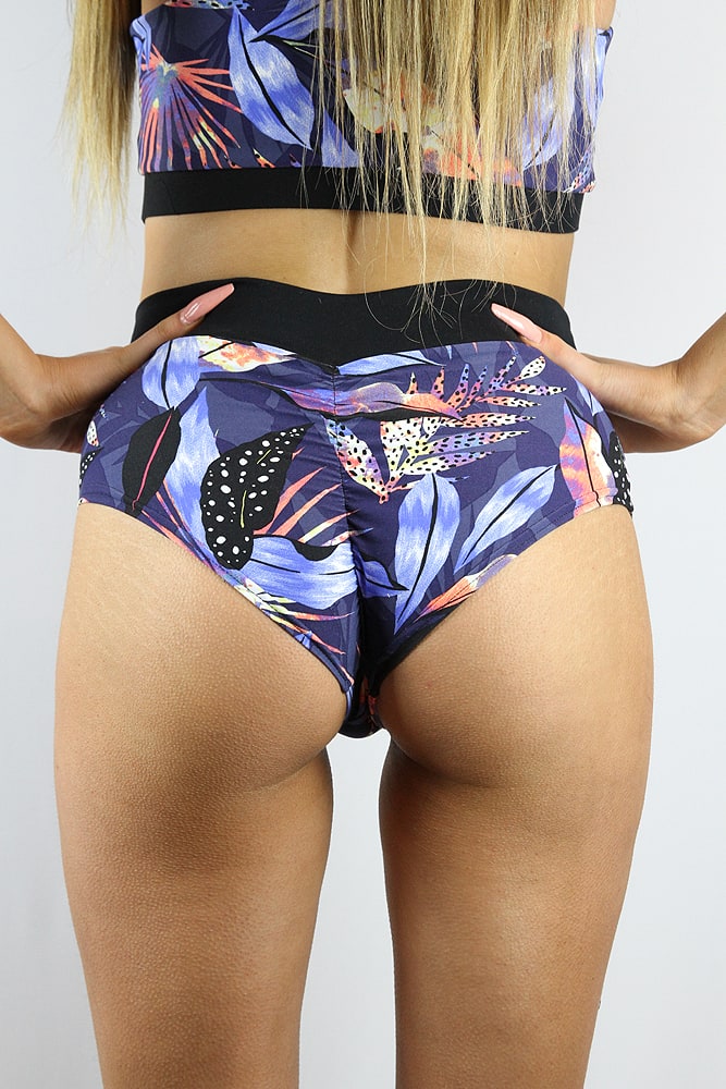Rarr designs Mystical Forest High Waisted Brazil Scrunchie Bum Shorts