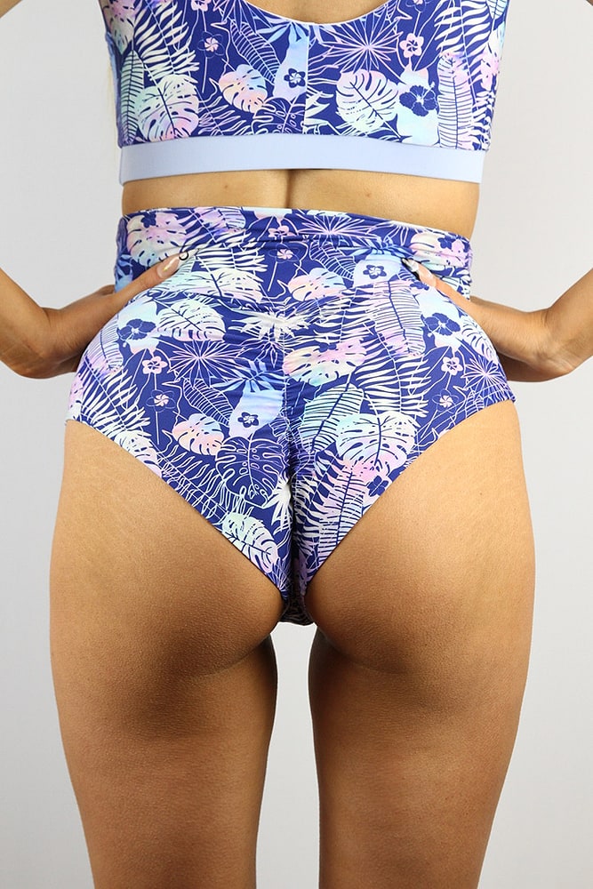 Rarr designs Enchanted Leaf SUPER High Waisted BRAZIL Scrunchie Bum Shorts