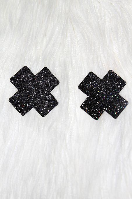 Rarr Designs X Glitter Nipple Pasties Black