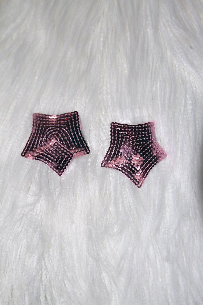 Rarr Designs Star 3D Sequin Nipple Pasties Pink